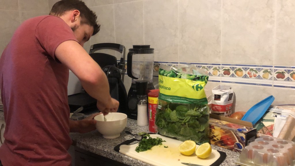 Alex cooking in lockdown 