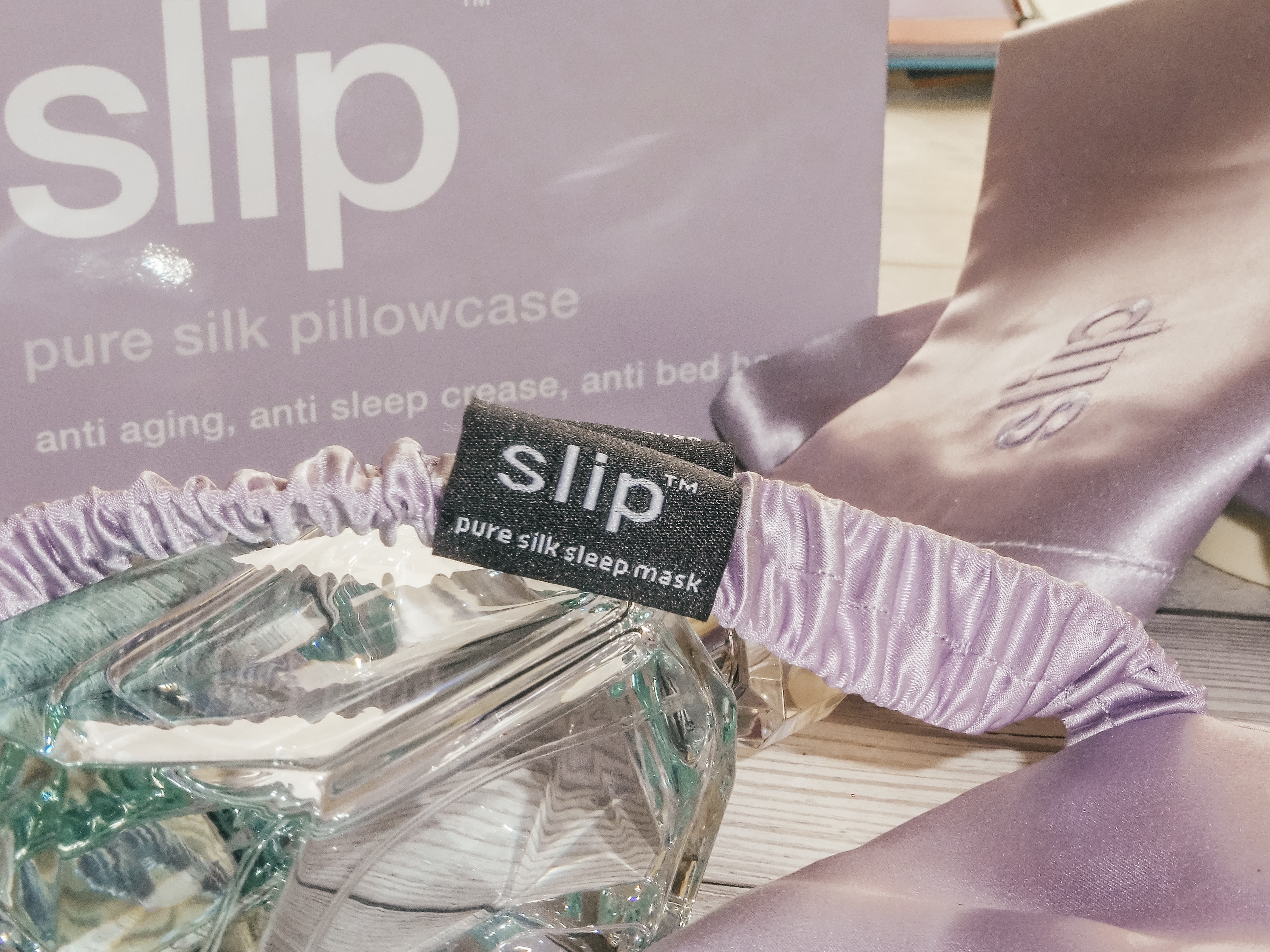slip pillowcase silk flatlay tiffany perfume