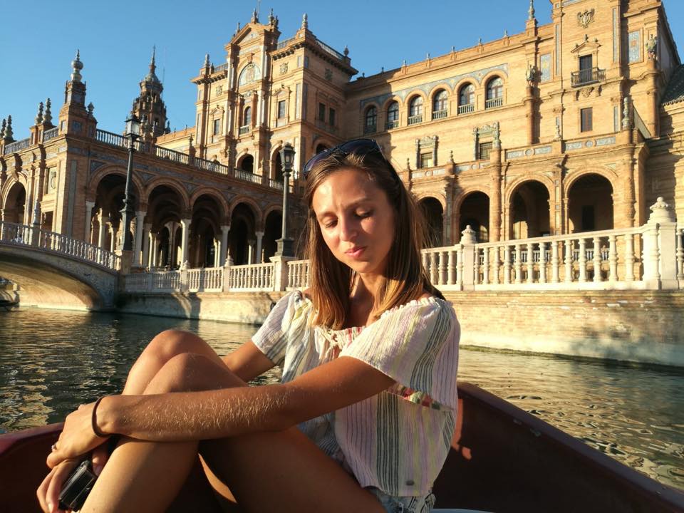 On the boats at plaza de España Seville 