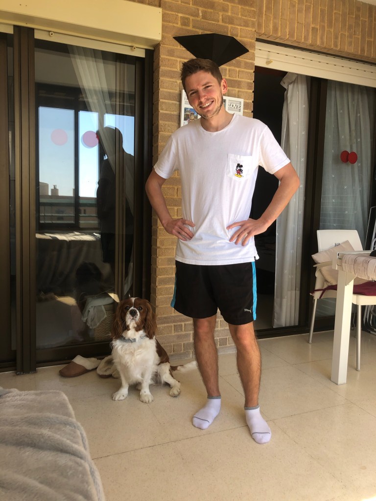 Alex and Rio looking at me in Benidorm lockdown 