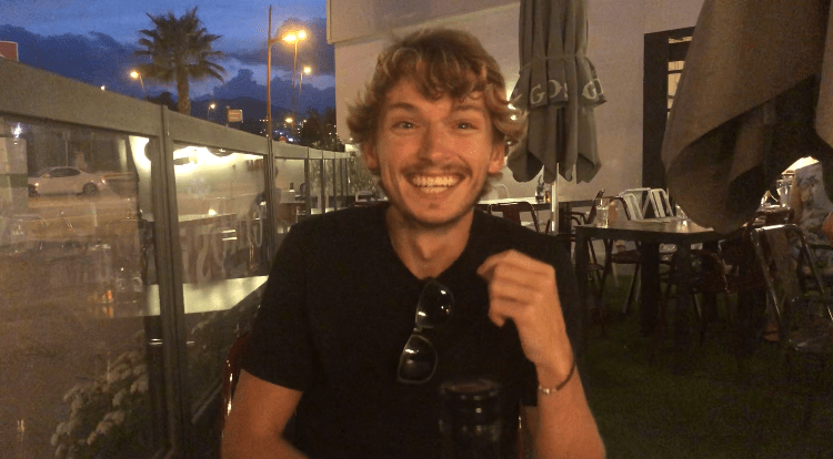 Happy in the Italian Restaurant