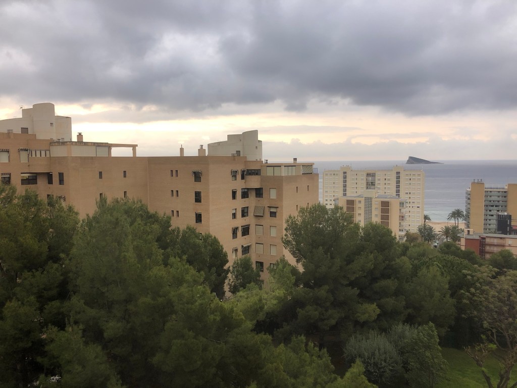 Grey sky Benidorm lockdown 