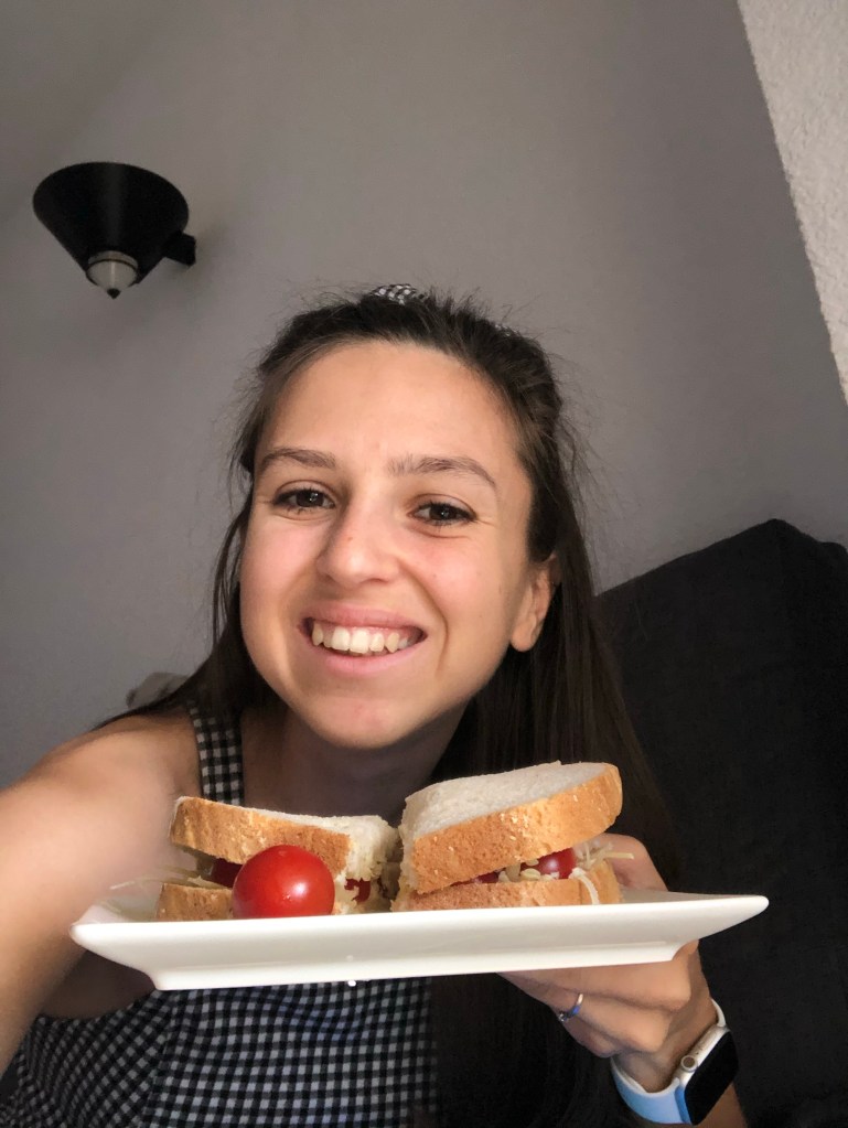 Cheese and tomato sandwich in lockdown 