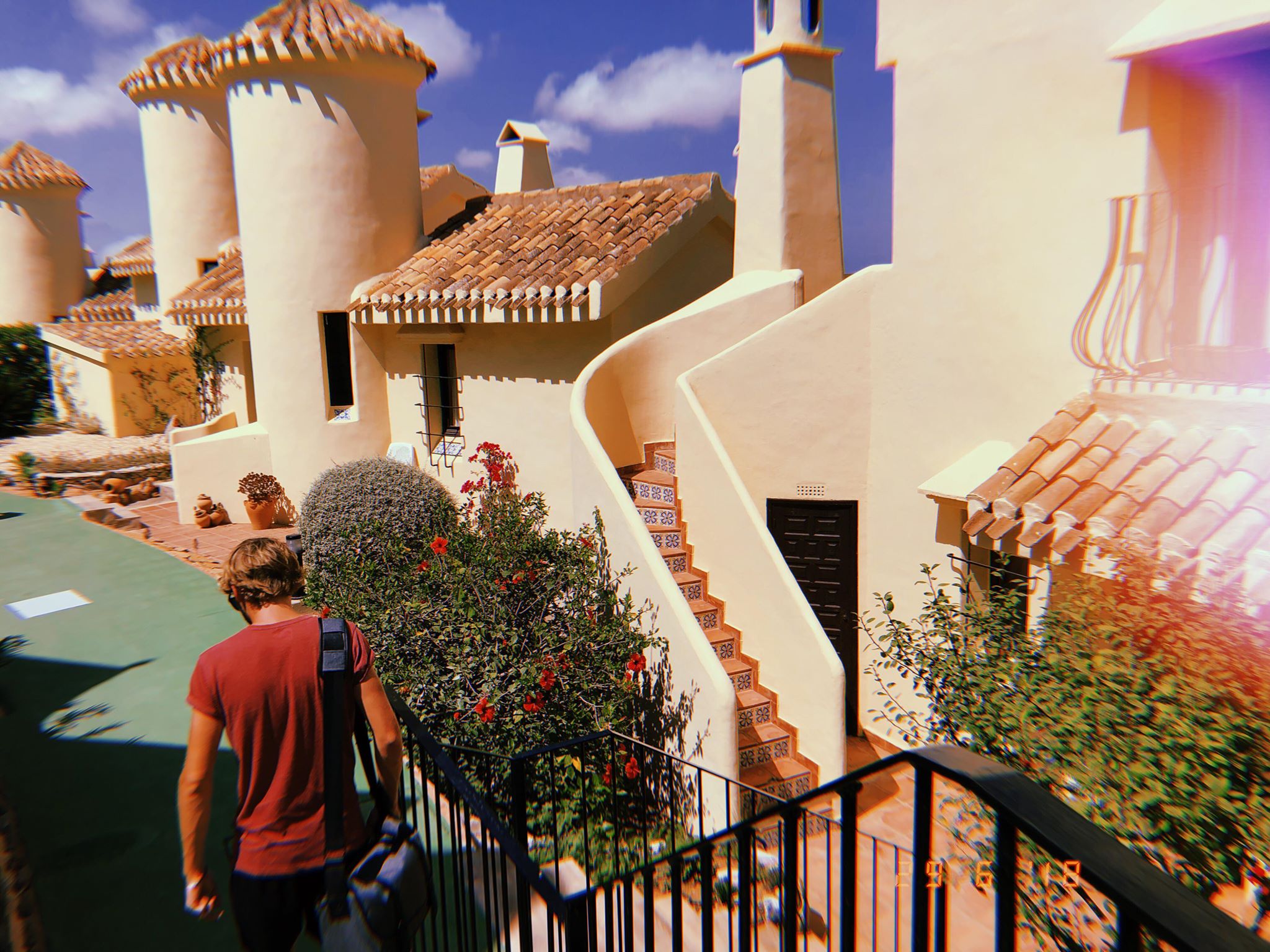 boy walking ahead in la manga spain