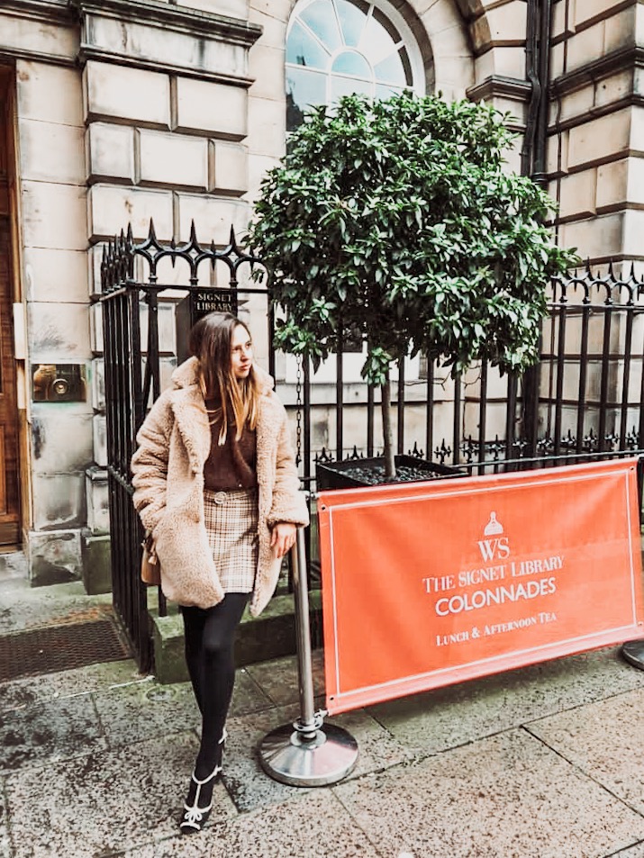 outside the signet library afternoon tea edinburgh