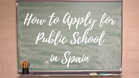 how to apply for a public school in spain written on whiteboard