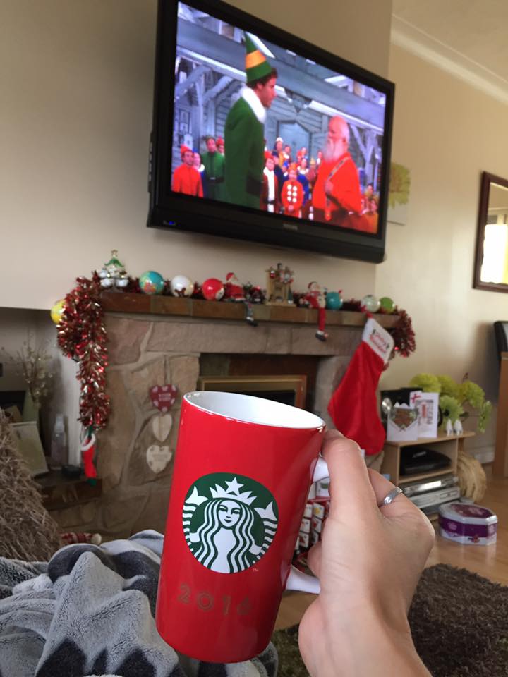 red starbucks mug christmas eve tradition elf film