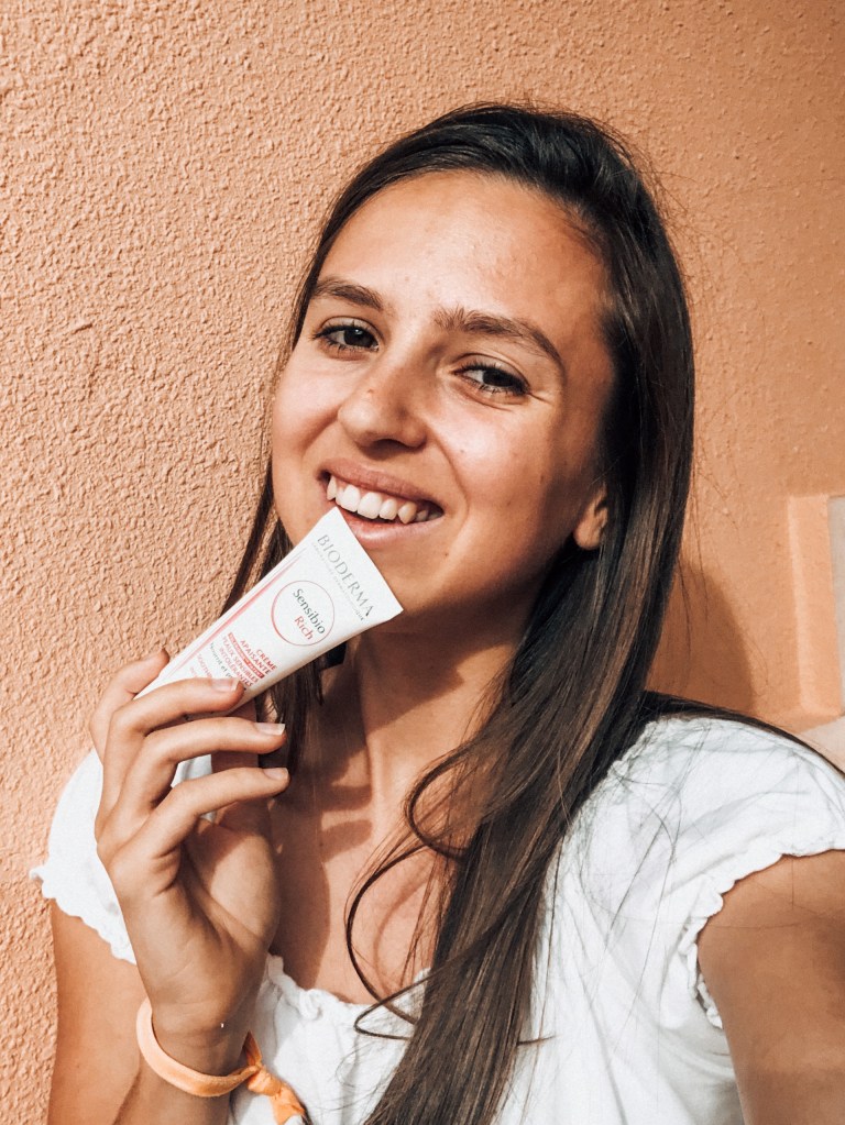 On my balcony with Bioderma 