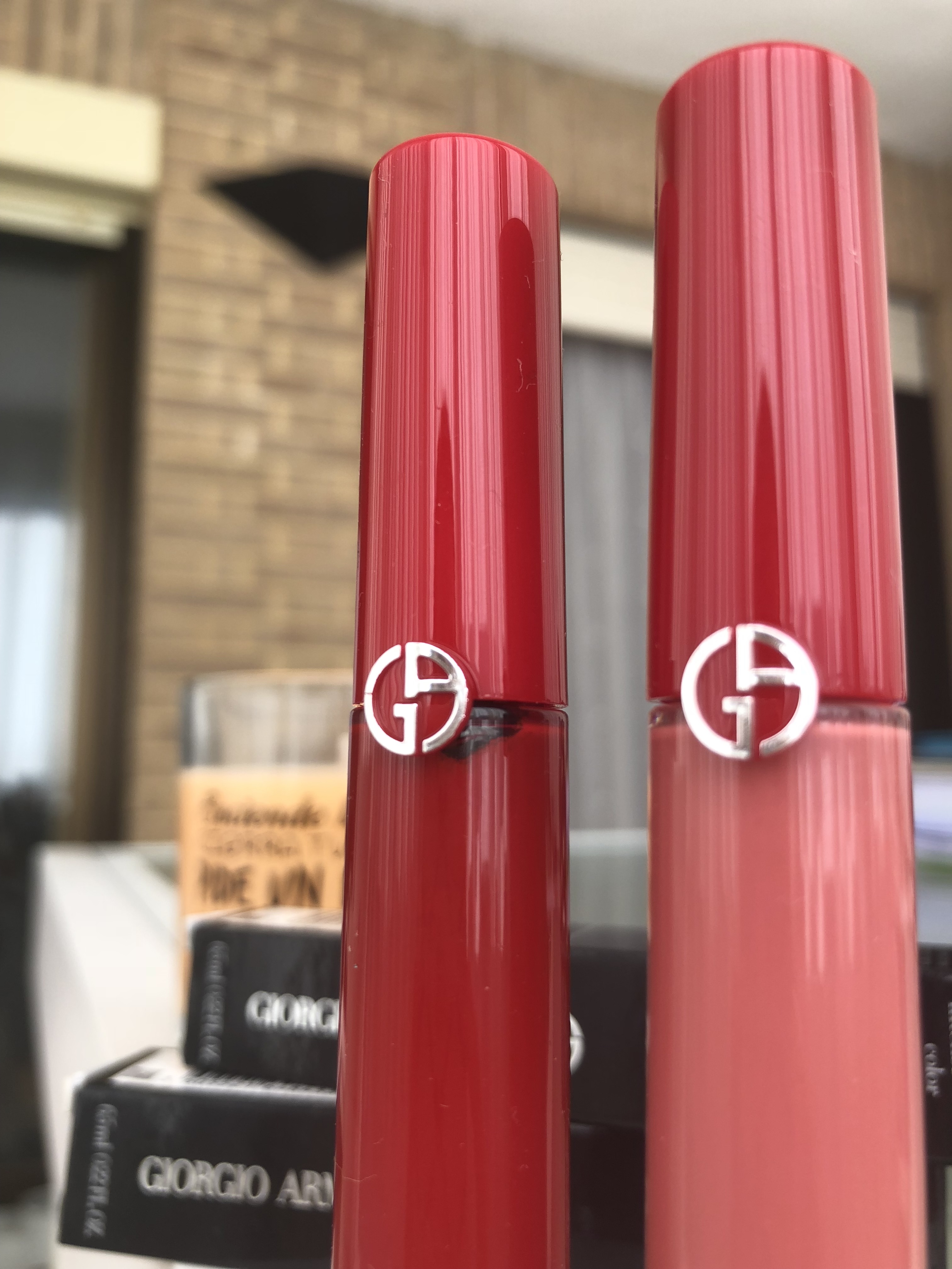 two colours blush and red giorgio armani lip maestro lip colour review