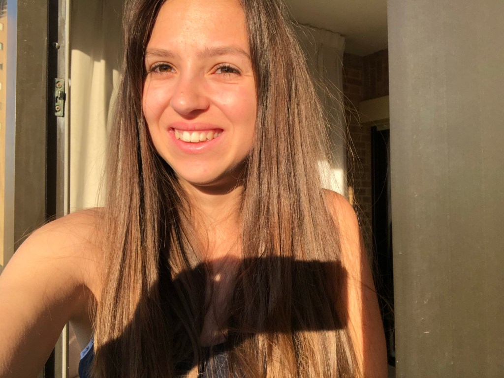 Standing outside in morning sun 