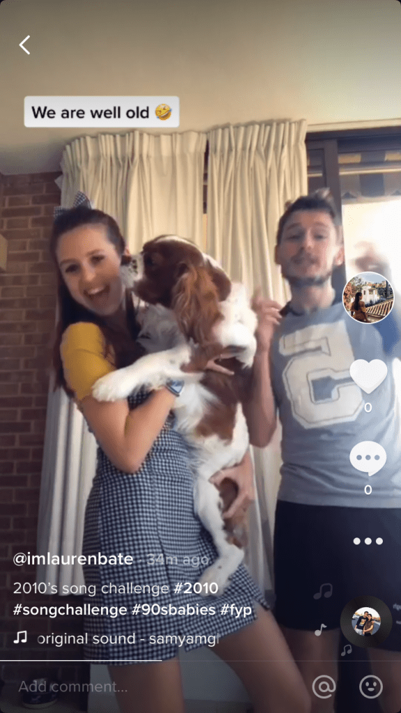 Doing a TikTok song challenge 