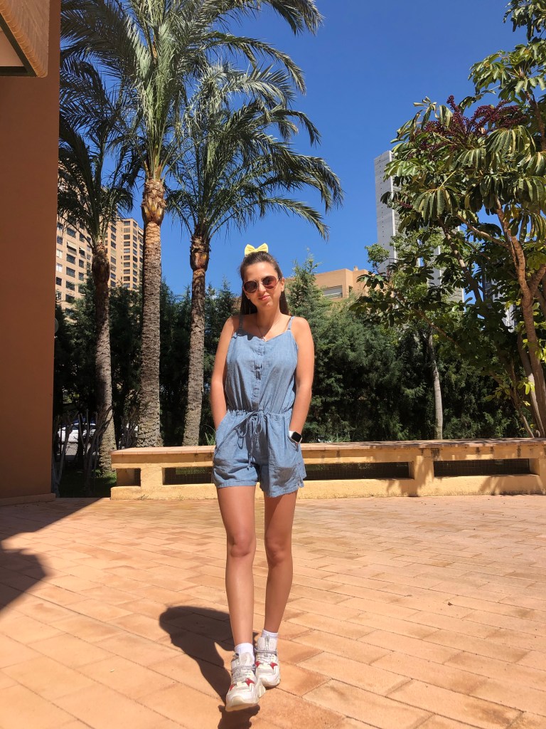 Walking in garden during Benidorm lockdown 