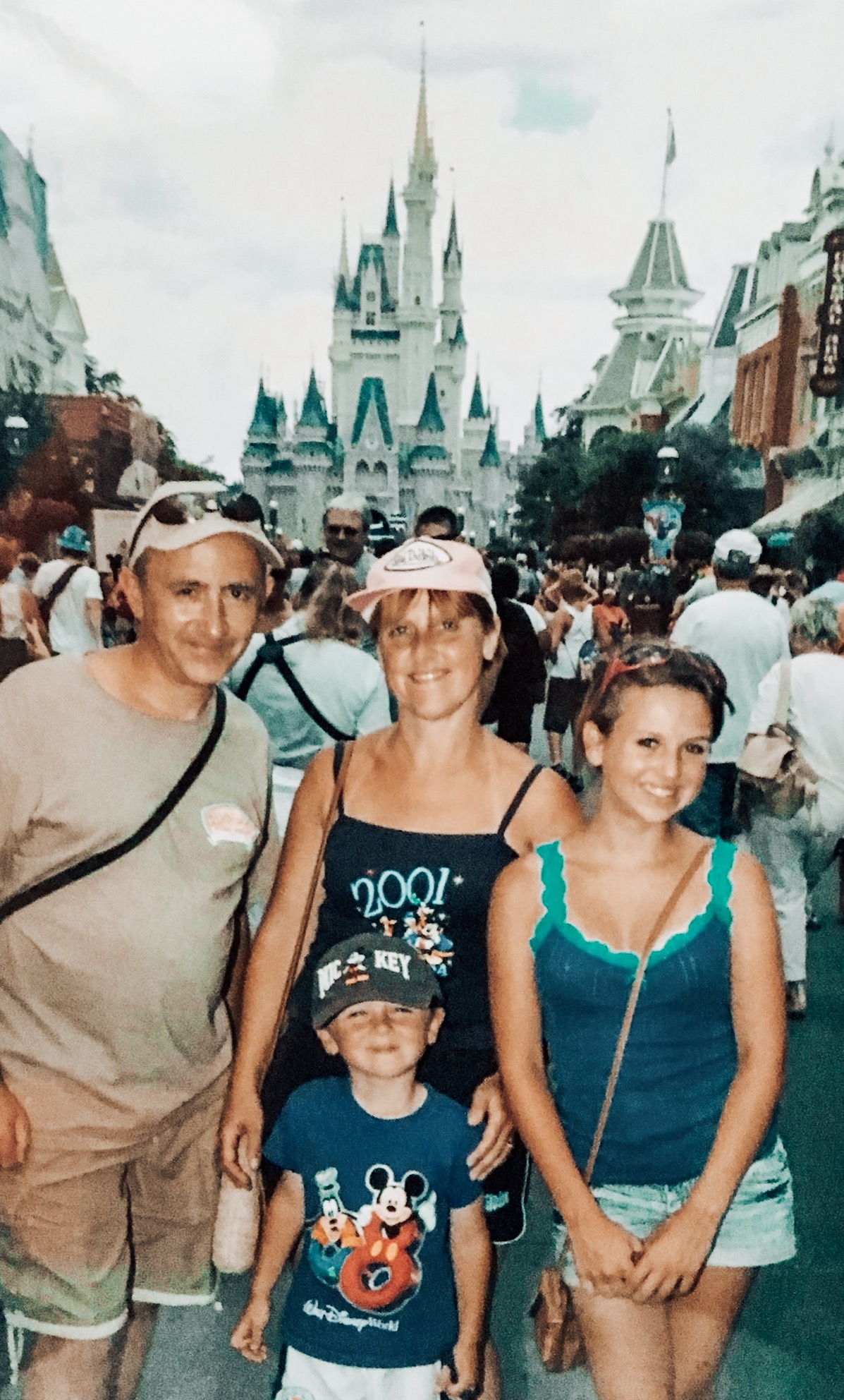 standing at disney castle