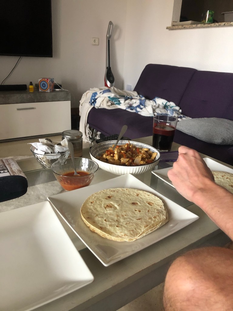 Eating fajitas in lockdown 