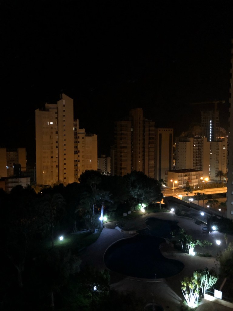 Nighttime in Benidorm lockdown 