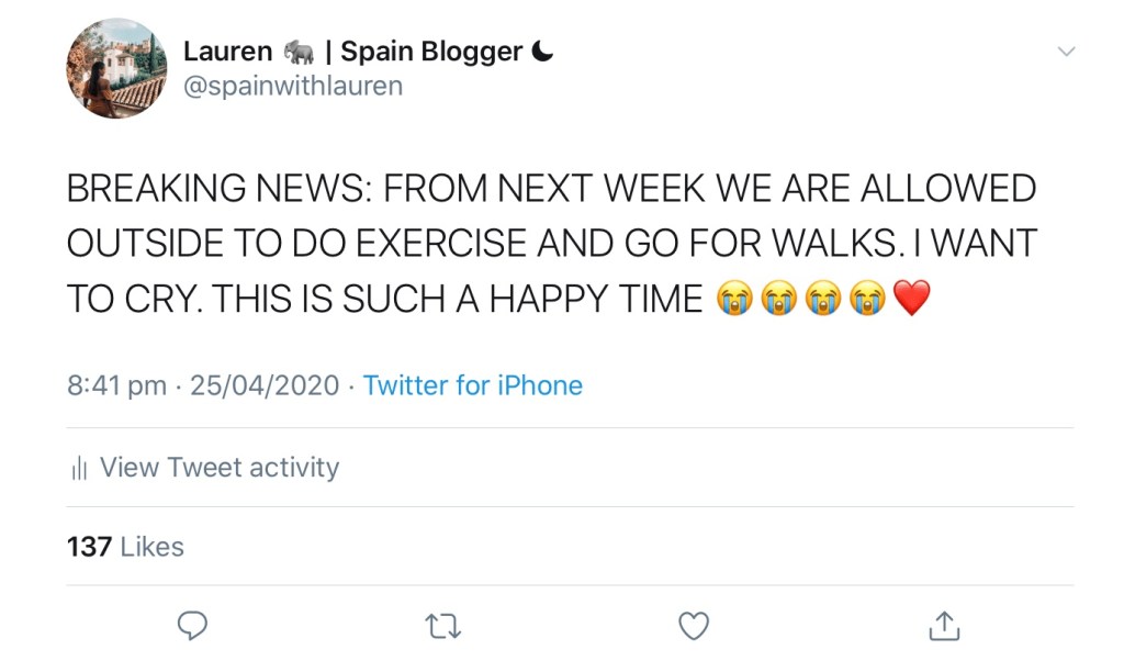Isolation Diary: Day 36 in Spain&nbsp;Lockdown