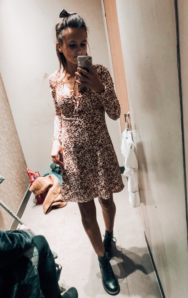 Topshop brown dress from Fosse Park mirror selfie 