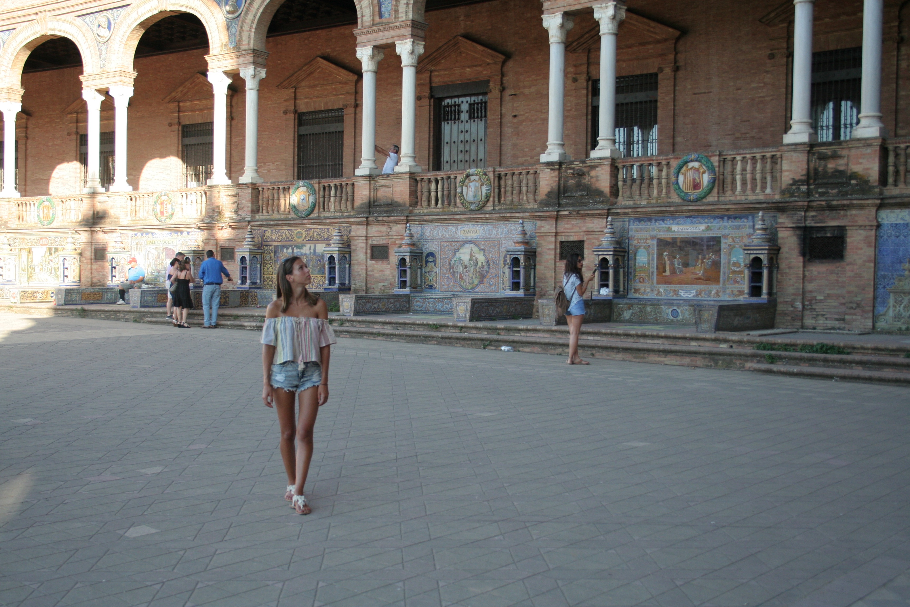 Walking around plaza de España Spain 