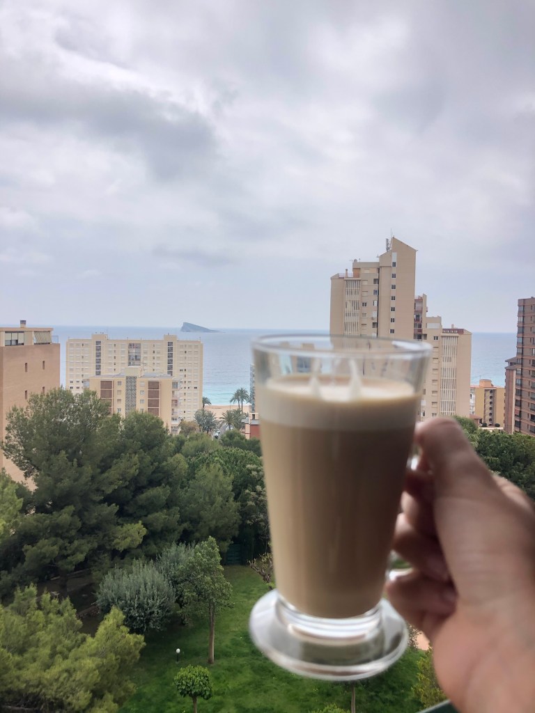Morning coffee in Benidorm lockdown  