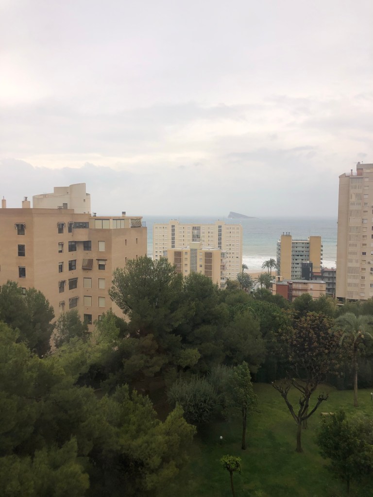 Cold and rainy day in benidorm lockdown 