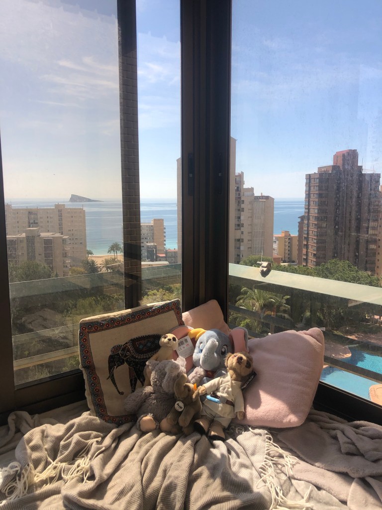 Our toys in the reading nook 