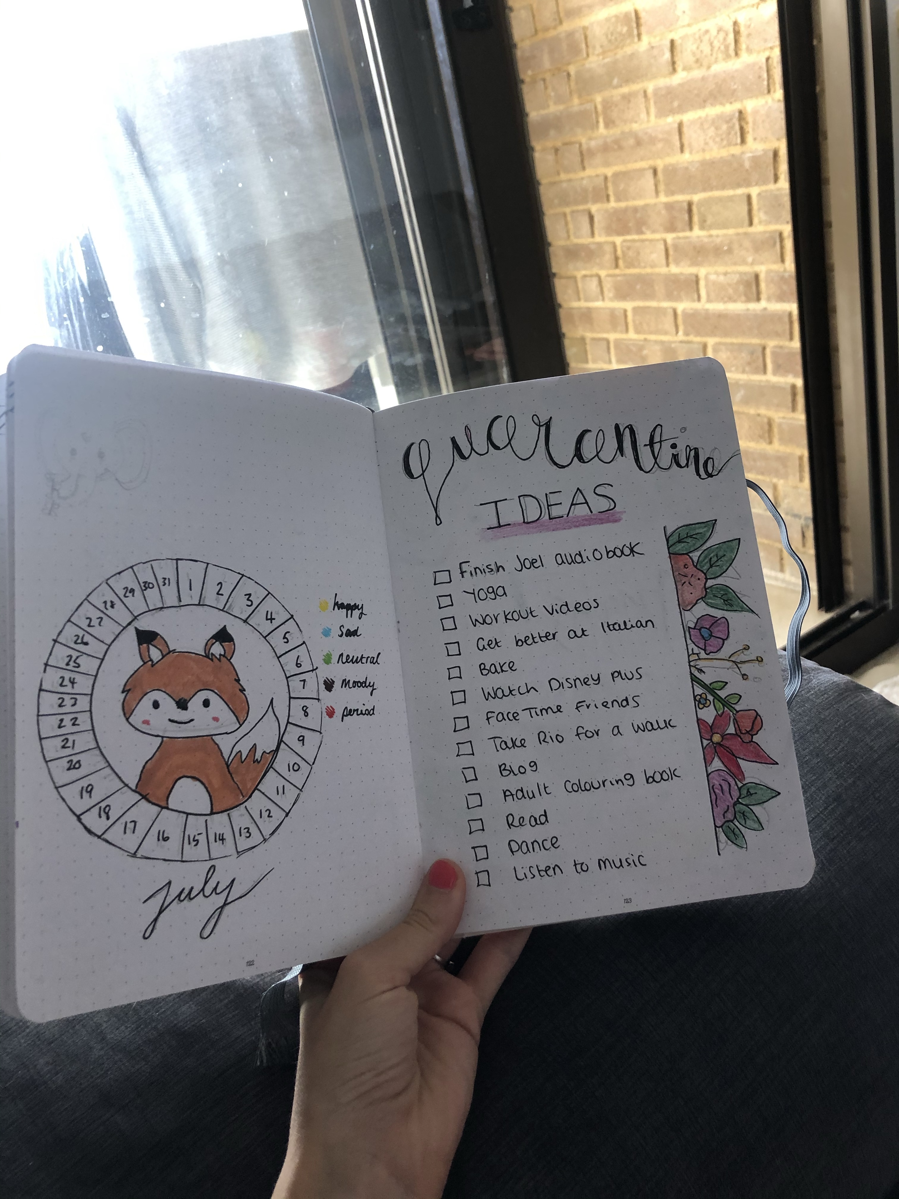 Quarantine ideas for bullet journal