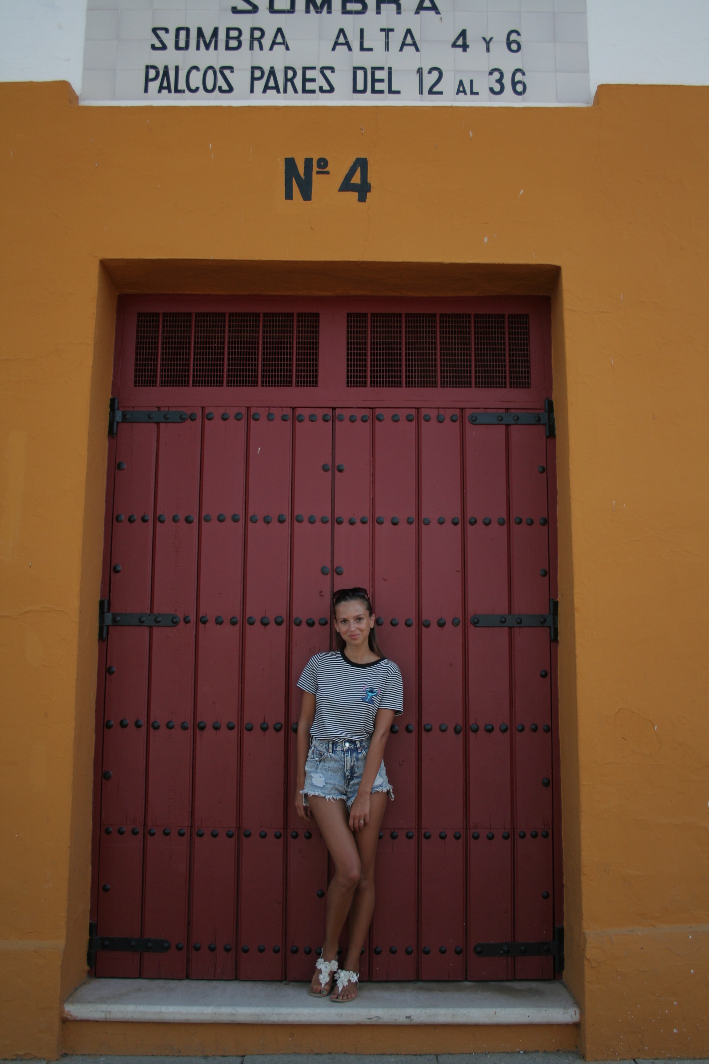 At the bullring door Seville Spain 