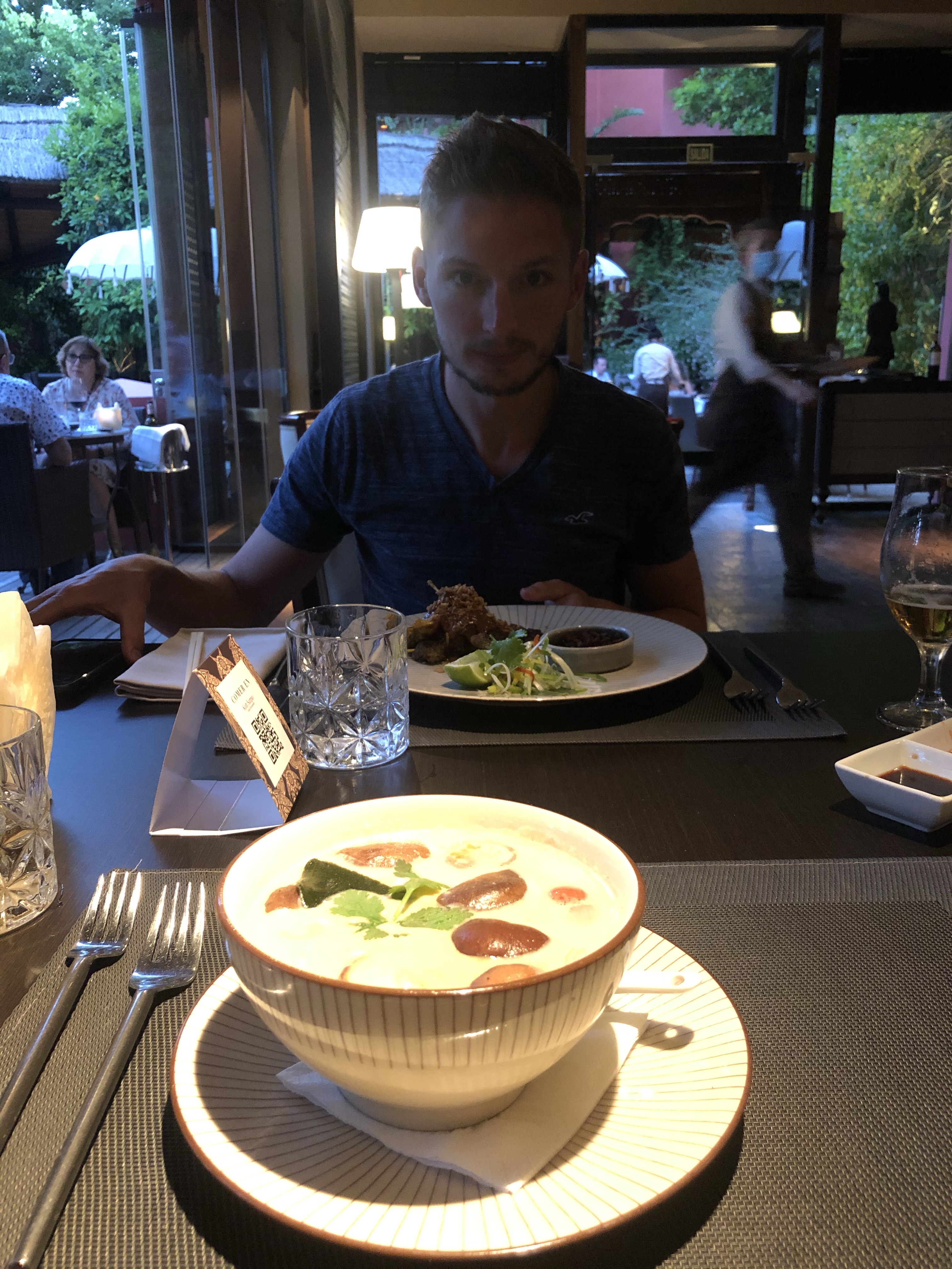 Eating dinner at koh Samui restaurant Asia gardens 