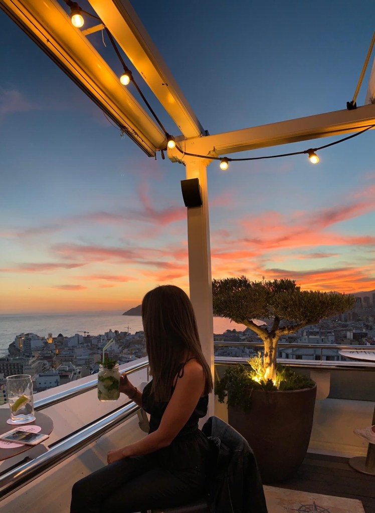 Cocktail watching the sunset at hotel Madeira Centro 