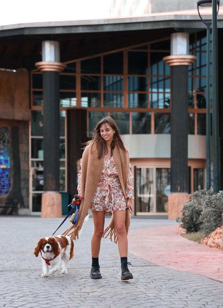 walking outside flamingo oasis Lauren and rio Benidorm